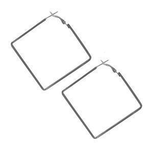 Minimalist Square Stainless Steel Hoop Earrings -Silver